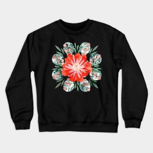 Desert Cactus Flower Moons Mandala Negative Painting Crewneck Sweatshirt